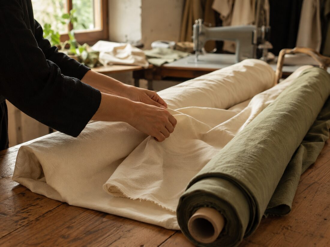 Kentex Trend atölyesinde kumaş seçimi
